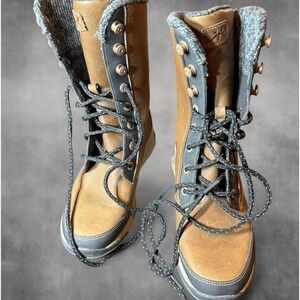 Chaco Womens Borealis Tall Waterproof Leather Winter Boots Brown JCH107454 6.5